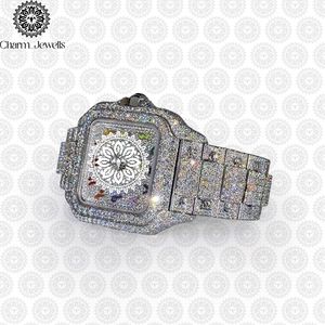 Charm_Jewells Luxury Women's Square Stainless Steel <b>Watch</b> <b>Diamond</b> Encrusted Sapphire Crystal Analog Quartz Movement - Product Image 3