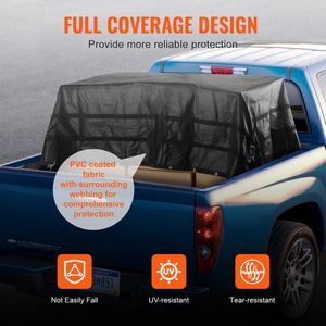 Rete di Fissaggio per Carichi Pesanti per Cassone del Camion 120 x 105 Pollici con 4 Cinghie Regolabili e Moschettoni con Rivestimento in Gomma, Accessori per il Controllo del Carico - Product Image 4