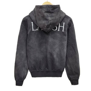 Sudadera Corta con Capucha Vintage con Cremallera, Lavado Ácido, Felpa Francesa, Estampado en Serigrafía Negra, Lavado Retro, Bordada - Product Image 1