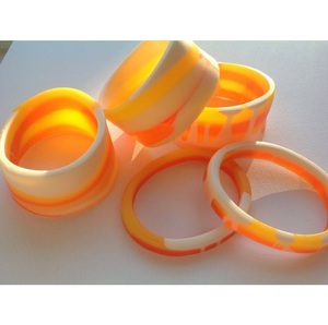 Resin <b>Bangles</b> Set Orange White Striped Casual Sporty Style Unisex Jewellery <b>Bracelets</b> - Product Image 1