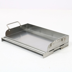 Plaque de cuisson BBQ en métal avec poignées, plaque de cuisson plate pour hamburgers, bacon et viandes - Product Image 2