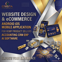 Logiciel IA pour la conception de sites web e-commerce et applications mobiles Android/iOS pour les vendeurs de produits de chanvre, avec fonctionnalités de comptabilité, CRM et ERP.