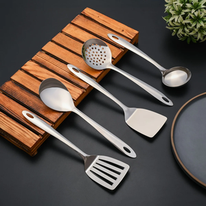 Stainless Steel Kitchen <b>Utensil</b> <b>Set</b> 6 Pieces Dishwasher Safe <b>Cooking</b> Spoon With Elegant Handle <b>Cooking</b> tool - Product Image 6