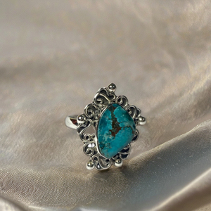 Direct Factory High Quality 925 Sterling Silver Fine Wedding Party <b>Rings</b> for Women Classic <b>Turquoise</b> Gemstone Bezel Setting - Product Image 1