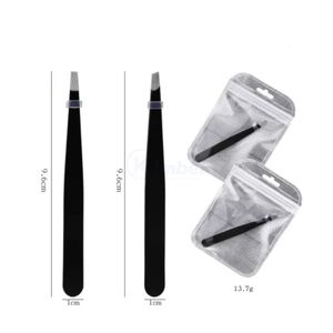 Ensemble de pinces à épiler de précision noires à pointe fine en acier inoxydable pour l'épilation des poils fins OEM ODM - Product Image 4