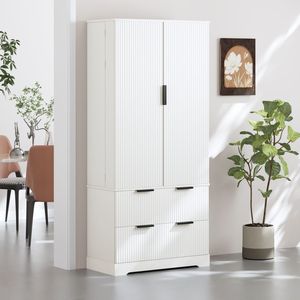 Organizzatore Moderno Scanalato da 72 Pollici con 2 Grandi Cassetti e Portaspezie a 8 Ante per Cucina, Dispensa e Bagno - Product Image 1