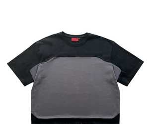Camiseta de hombre de alta calidad, bicolor, con mangas raglán, hombros caídos, estilo oversized, de algodón, corta y lisa. - Product Image 3