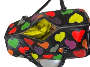 SALE BAG VALENTINEDAY Genuine Leather Duffle/Travel Bag for Women with Adjustable Shoulder Strap Rivet & Chains Decoration - Product Image 1