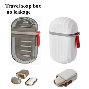 Soap Cage Professional Travel Portable Soap <b>Box</b> <b>with</b> <b>Lid</b> Sealed and Drainable <b>Small</b> Soap Case Bathroom Drain Tray for Latest - Product Image 2