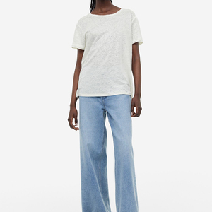 Women Casual Sportswear Gym High Quality Fleece Breathable Cotton Hooded Plain <b>White</b> Custom logo Regular Fit Long T-shirts - Product Image 3