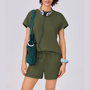 Conjunto de Verano de Alta Calidad para Mujer, Conjunto de Dos Piezas de Punto Informal, Ropa de Calle, Conjuntos Cortos Sólidos a Precio Económico - Product Image 3