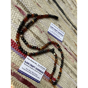 Tasbih/Misbaha de 99 cuentas de cuerno de búfalo redondo pulido, rústico, islámico, moderno, ecológico, religioso de ILAHI, Uttar Pradesh - Product Image 1
