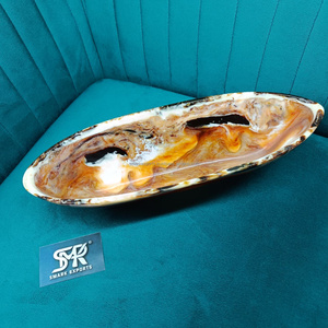 Elegante Bandeja de Resina Hecha a Mano con Textura de Mármol Artístico y Acabado Pulido Estilo Ángel para Decoración del Hogar - Product Image 2