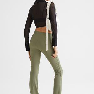 Leggings de sport pour femmes en polyester uni, sur mesure, pour yoga et fitness - Product Image 3