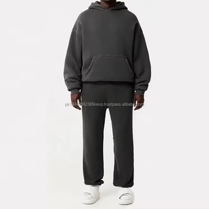 Sweat à capuche vintage épais et épais avec lavage de pierre surdimensionné pull en éponge française 500 gsm sweats à capuche lavés à l'acide pour les hommes expédition DDP - Product Image 6