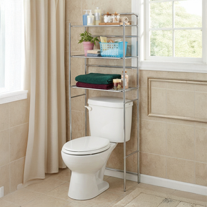 MIT DIY moderno Metal hogar almacenamiento muebles OEM hierro baño estantes esquina inodoro almacenamiento hoteles venta al por mayor de Taiwán - Product Image 3