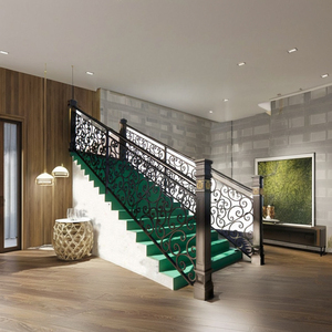 Elegant Indoor Stair Railing – Wrought Iron Design with Durable Steel Frame, Decorative Details for Modern Homes, Premium Finish - Product Image 4