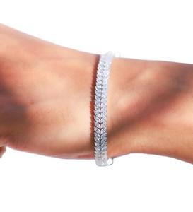 Tennis Double Row <b>Bracelet</b> Wonderful IGI Certificate DEF Color VS VVS Clarity 10K 14K 18K Solid <b>Gold</b> Marquise Lab Grown Diamond - Product Image 4
