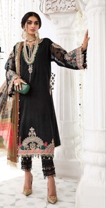 2022 Venta caliente indio pakistaní último traje de terciopelo bordado completo Material de algodón ropa de fiesta Formal con Salwar - Product Image 4