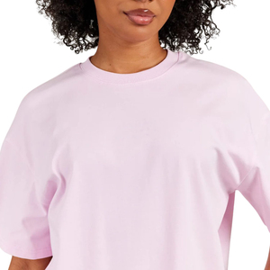 T-shirt en coton pour femme, ample, décontracté, à manches courtes, col rond, confortable, basique, fabricant OEM ODM, vente en gros personnalisée - Product Image 3