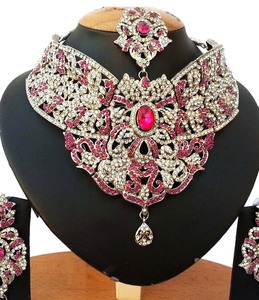 Luxury Bridal Engagement Necklace Earring Headpiece Set Copper Alloy Zircon Flower Design Vintage Wedding Anniversary Party - Product Image 2