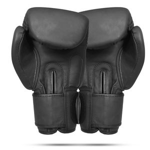 Premium Genuine Leather Boxing Gloves Sanda MMA Kickboxing Muay Thai Training Sparring Heavy Bag Work for <b>Strap</b> Closure - Product Image 3