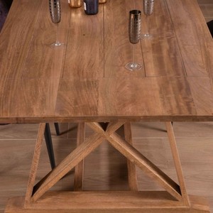 Vandana Ivory Layer 240cm Asia dining <b>table</b> in <b>solid</b> <b>wood</b> with a rectangular top - Product Image 2