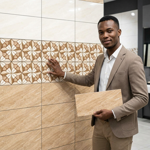 Azulejos de Pared de Cerámica de Estilo Tradicional Coreano de 300x600 mm en Acabado Brillante Color Beige Ónix con Característica Antideslizante para Baño - Product Image 1