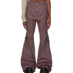 Article populaire : Pantalon banane pour homme en sergé de coton biologique, à taille haute avec passants de ceinture et panneau d'extension zippé innovant - Product Image 3