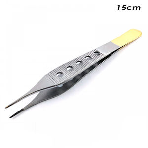 Pinces chirurgicales de dissection de qualité supérieure pour une manipulation précise des tissus, 1x2 dents, demi-or, 12 cm, en acier allemand - Product Image 4