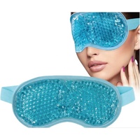 Masque oculaire en gel chaud/froid 22*11cm avec perles de gel, pour le front et les yeux, anti-rides, anti-cernes, en PVC et coton, avec couverture en gel