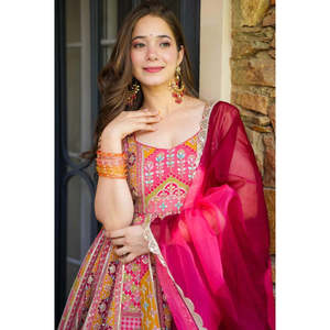 Vestidos de Noche de Diseñador, Vestido de Fiesta con Falda y Dupatta, Estilo Elegante - Product Image 5