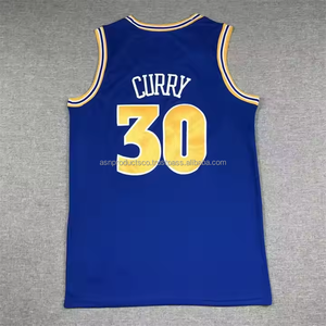Maille à séchage rapide en vrac Golden Stephen Curry 30 Poole 3 broderie cousue maillots d'uniforme de basket-ball personnalisés noirs - Product Image 4
