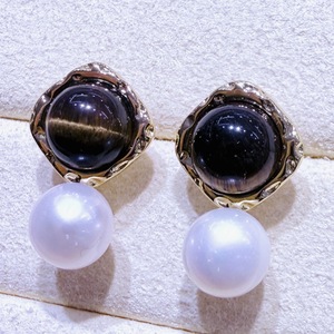 Pendientes Largos de Moda Retro Vintage Francesa, Simples y Versátiles, con Piedra de Ojo de Tigre y Perla de Agua Dulce, Venta al por Mayor de Origen Zhuji - Product Image 1