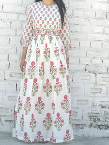 Women's Girls' Printed Pure Cotton Maxi Dress Indian Block Print Casual Summer Evening Party Trendy Wholesale Long Midi Bulk - Product Image 2