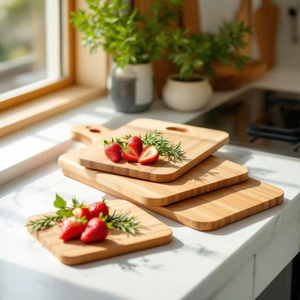 Planches à découper en bambou réversibles personnalisées avec poignée, pour servir, cuisine, rectangulaires, pour pizza, fromage, légumes - Product Image 2