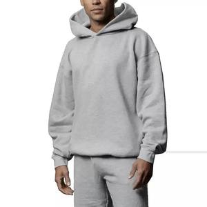 Sweat à capuche décontracté pour homme, 100 % coton jersey, coupe oversize, style hip-hop tendance, logo frontal gaufré, respirant - Product Image 4