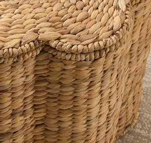 Sisu Handicraft Eco-Friendly Water Hyacinth <b>Flower</b>-Shaped Elegant Mini Multifunction Handle Customized Size Storage <b>Basket</b> Lid - Product Image 5