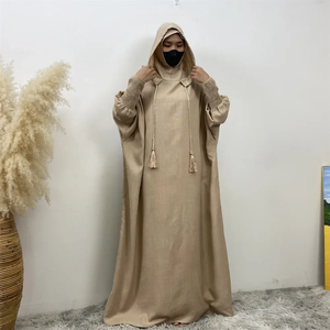 Robe Abaya Longue de Soirée/Formelle Modeste Simple 100% Coton Écologique Ample à Manches Chauve-Souris pour Femme Prière Streetwear - Product Image 1