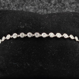 Luxury Bezel Set Tennis Bracelet for Women 925 Sterling Silver Plated Sparkling Round Diamond Cut Link Bracelet Jewelry - Product Image 6