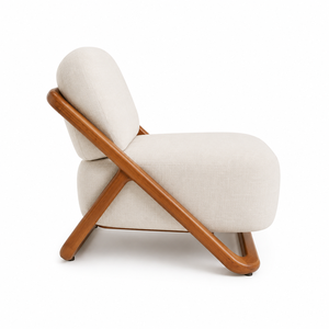 Fauteuil lounge moderne rembourré avec structure en bois, dossier solide, design ergonomique pour le mobilier de salon - Product Image 4