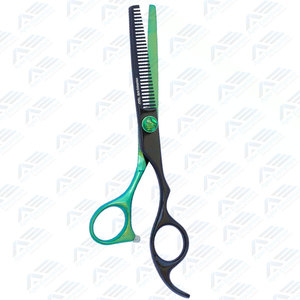 กรรไกรตัดขนอัญมณีสีเขียว5.5นิ้ว30ซี่ฟันเครื่องมือความงามกรรไกรตัดผม - Product Image 4