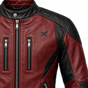 Chaqueta de Motociclista de Cuero Heritage Biker |   Borgoña Negro Azul Marrón |   Fabricante OEM ODM |   Calidad Premium | - Product Image 4