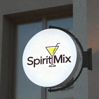 Boîte à lumière LED rotative personnalisée pour bar, enseigne publicitaire, boîte à lumière LED 3D extérieure en acrylique, enseignes commerciales avec logo LED
