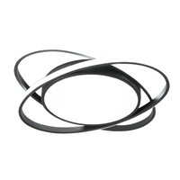 Lustre LED moderne, design rond en forme d'anneau, blanc chaud 3500K, matériau métallique, montage en surface, salon, télécommande, IP65