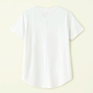 Camiseta de Verano Moderna para Mujer, Talla Grande, con Detalle de Agujeros, Colores y Logotipo Personalizables, 100% Algodón, Hecha en Pakistán - Product Image 4