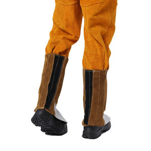 Bottes de soudeur en cuir de vachette robustes, couvre-chaussures résistants à l'abrasion, protège-tibias pour les soudeurs de la construction, vêtements de sécurité thermique - Product Image 6