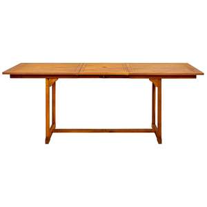 Table de jardin extensible moyenne en bois d'acacia massif, mobilier d'extérieur en bois naturel - Product Image 5
