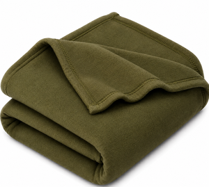 Couverture en polaire OS Luxury Olive Green, super douce, couleur unie, sans bordure en satin - Product Image 3