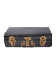 Metal Tool <b>Storage</b> <b>Box</b> Rectangular Hinged Design With Handles 1 Layer Classic Style Black Speckled Finish for home decor - Product Image 3